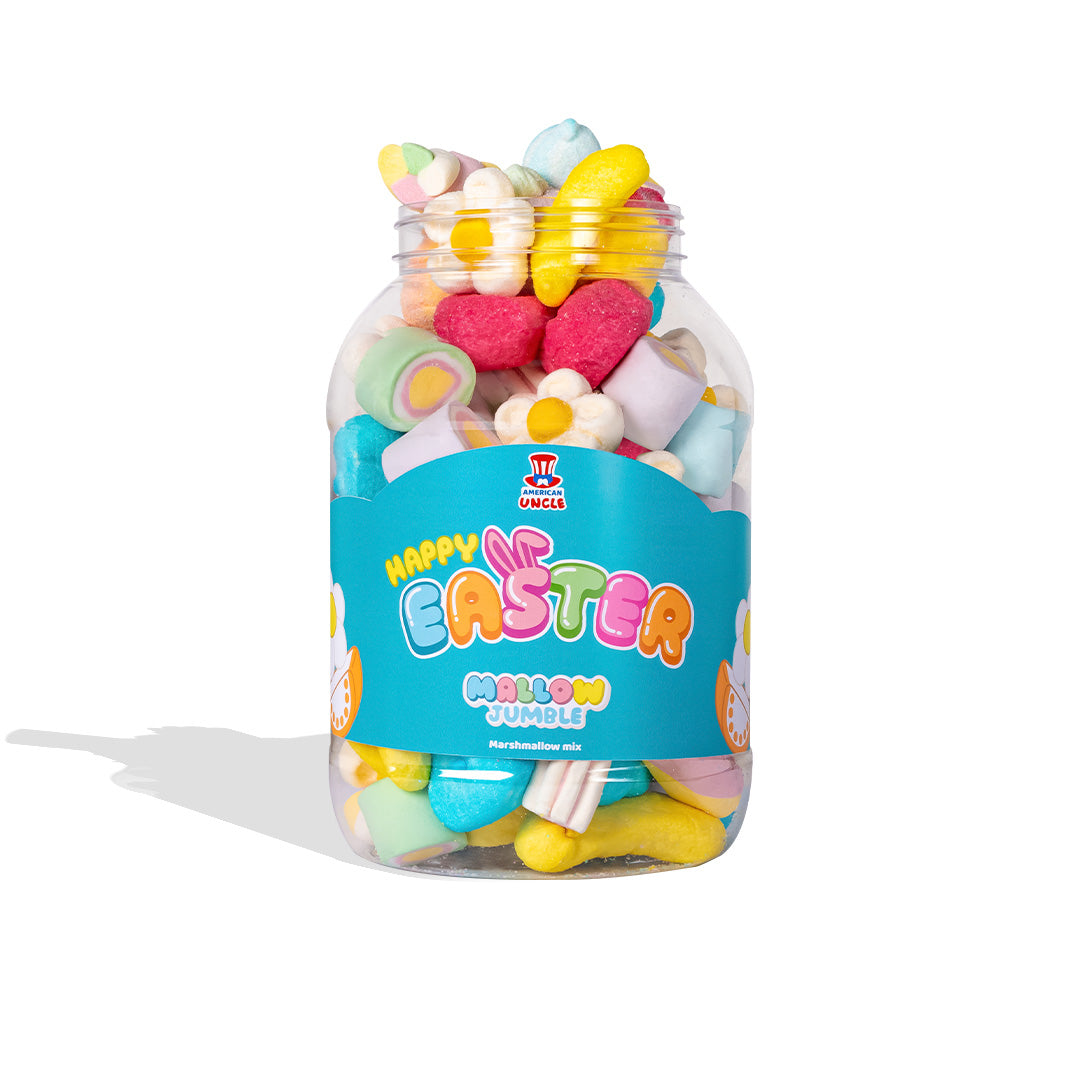 Mallow Jumble "Vrolijk Pasen", pot van marshmallow om samen te stellen met je favoriete smaken