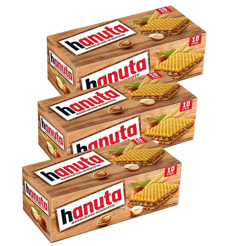 Confezione da 30 x 22g di wafer ripieni di cioccolato Ferrero Hanuta