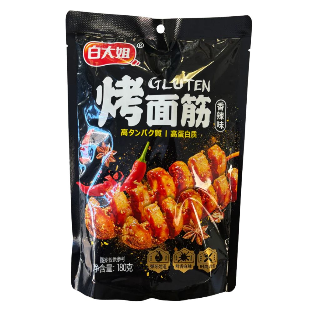 Bai Dajie Gluten Spicy, Snack aromatizzato a base di frumento piccante da 180g