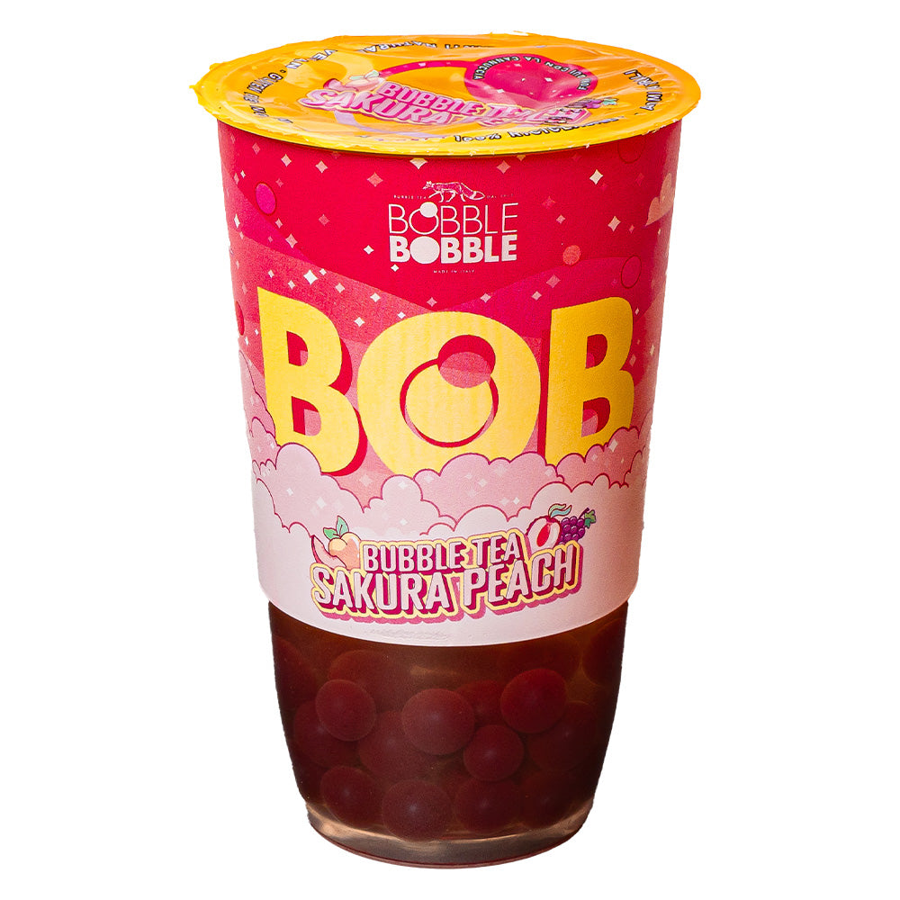 Bob Bubble Tea Sakura Peach, bubble tea met perzik- en lycheesmaak van 360ml