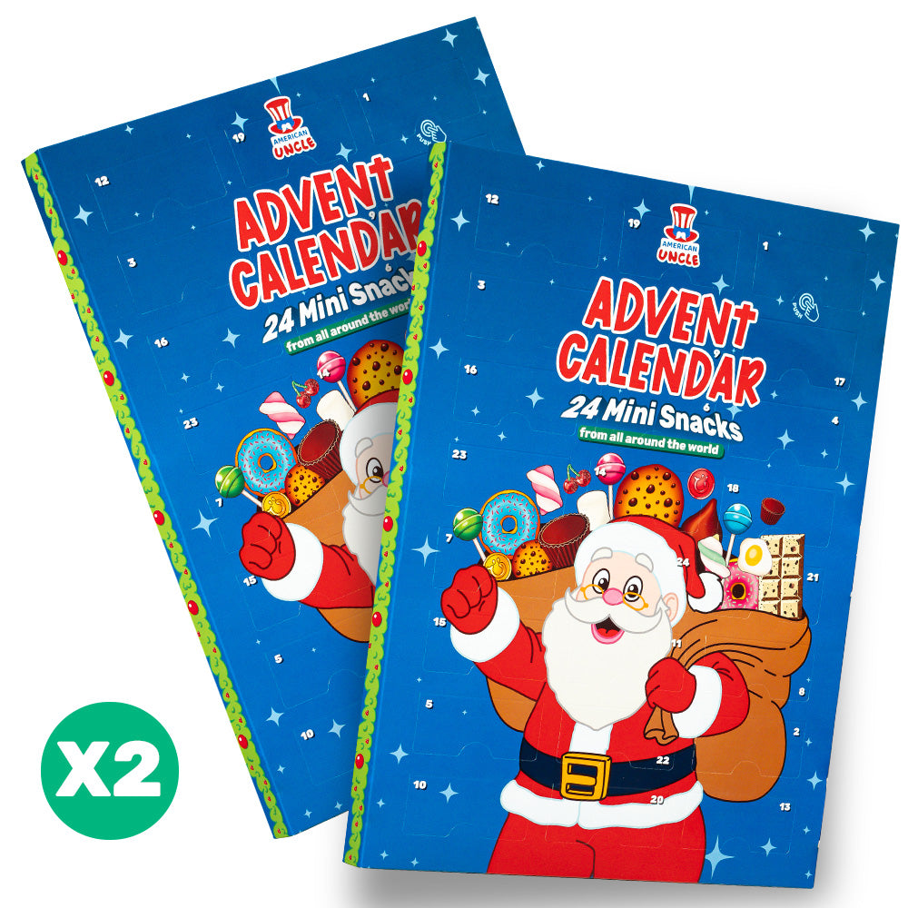 2x Adventskalender Miniaturen, doos met 24 verrassende mini zoete snacks