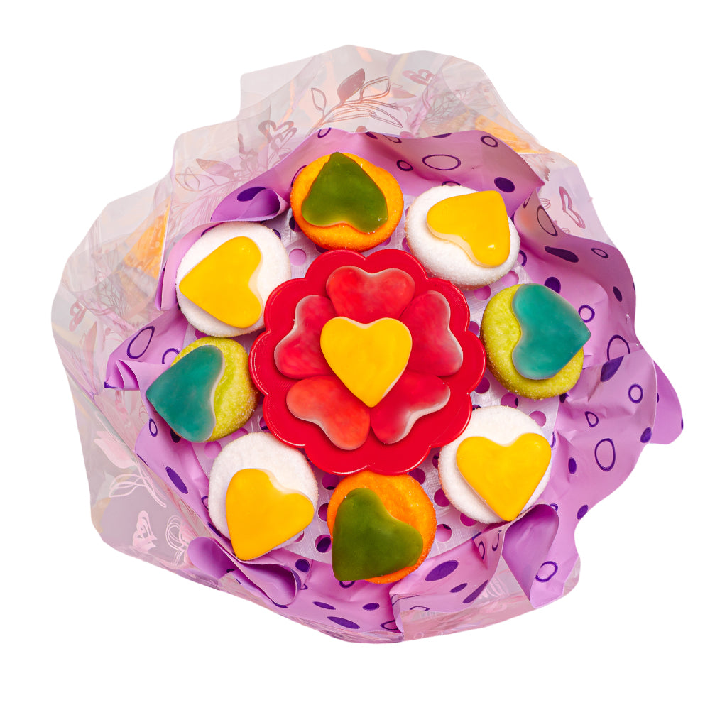 Wunnie Gummy Bouquet, boeket van gummy snoepjes en marshmallow gemengd 162g