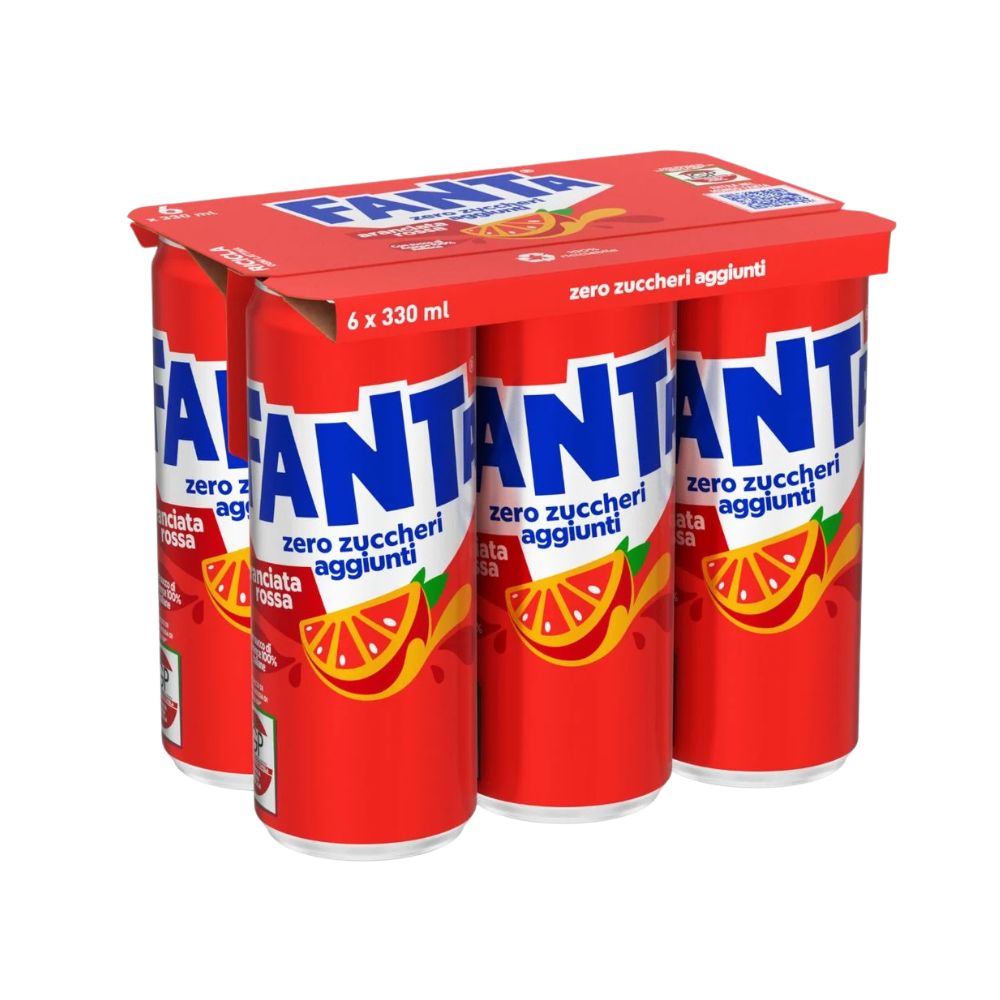 Confezione da 6, bevanda analcolica al succo di arancia da 330ml Fanta.