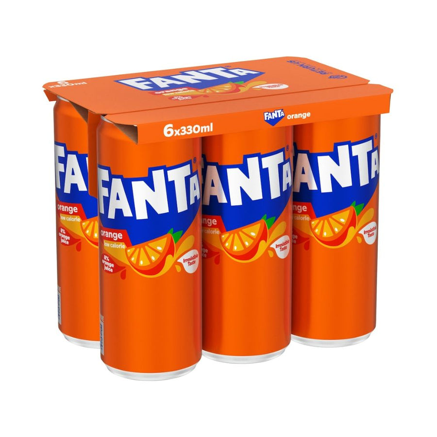 Confezione da 6, bevanda analcolica al gusto di arancia da 330ml.