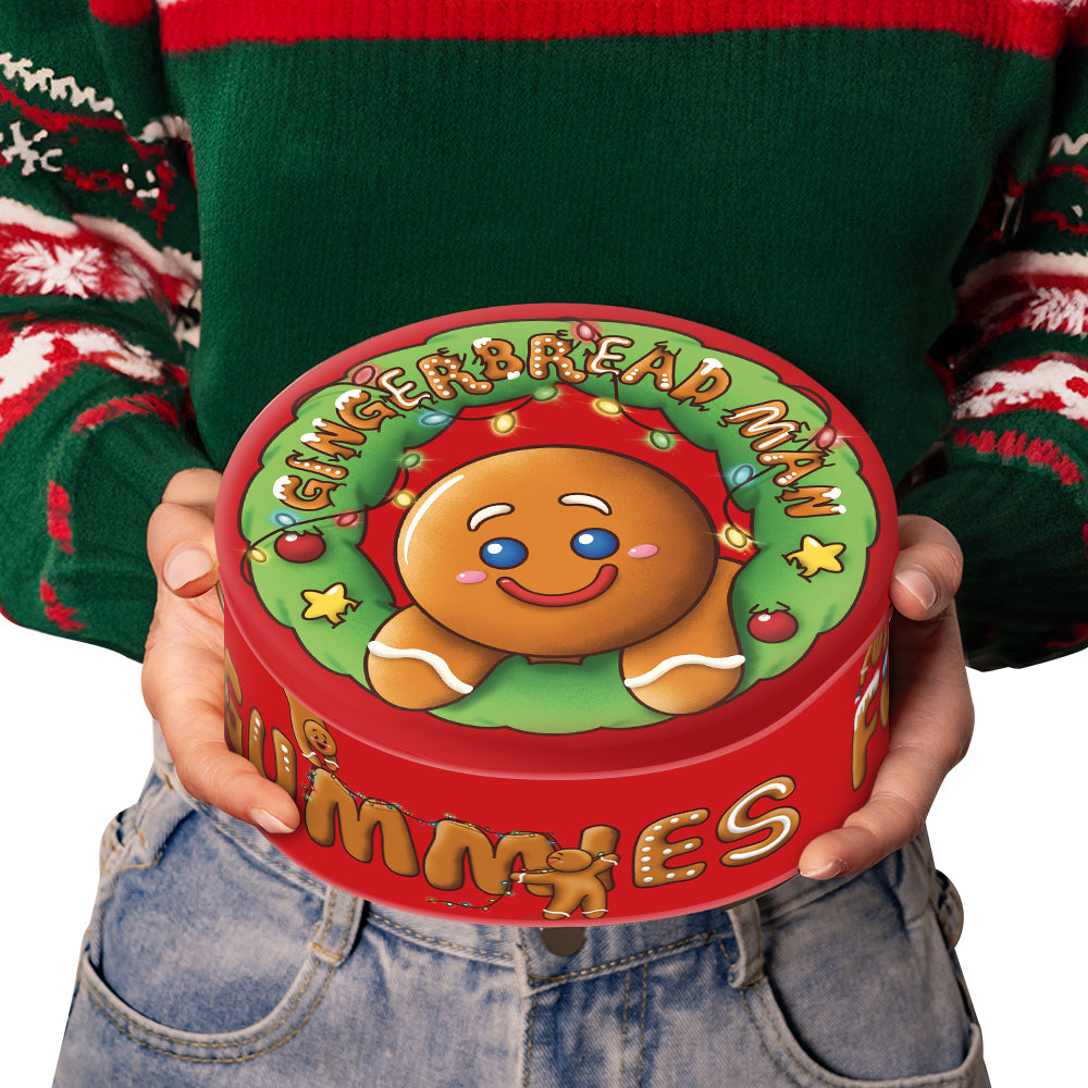 Wunnie Bucket Gingerbread Man, blik met gemberkoekmannetjesvormige gummies van 700gr