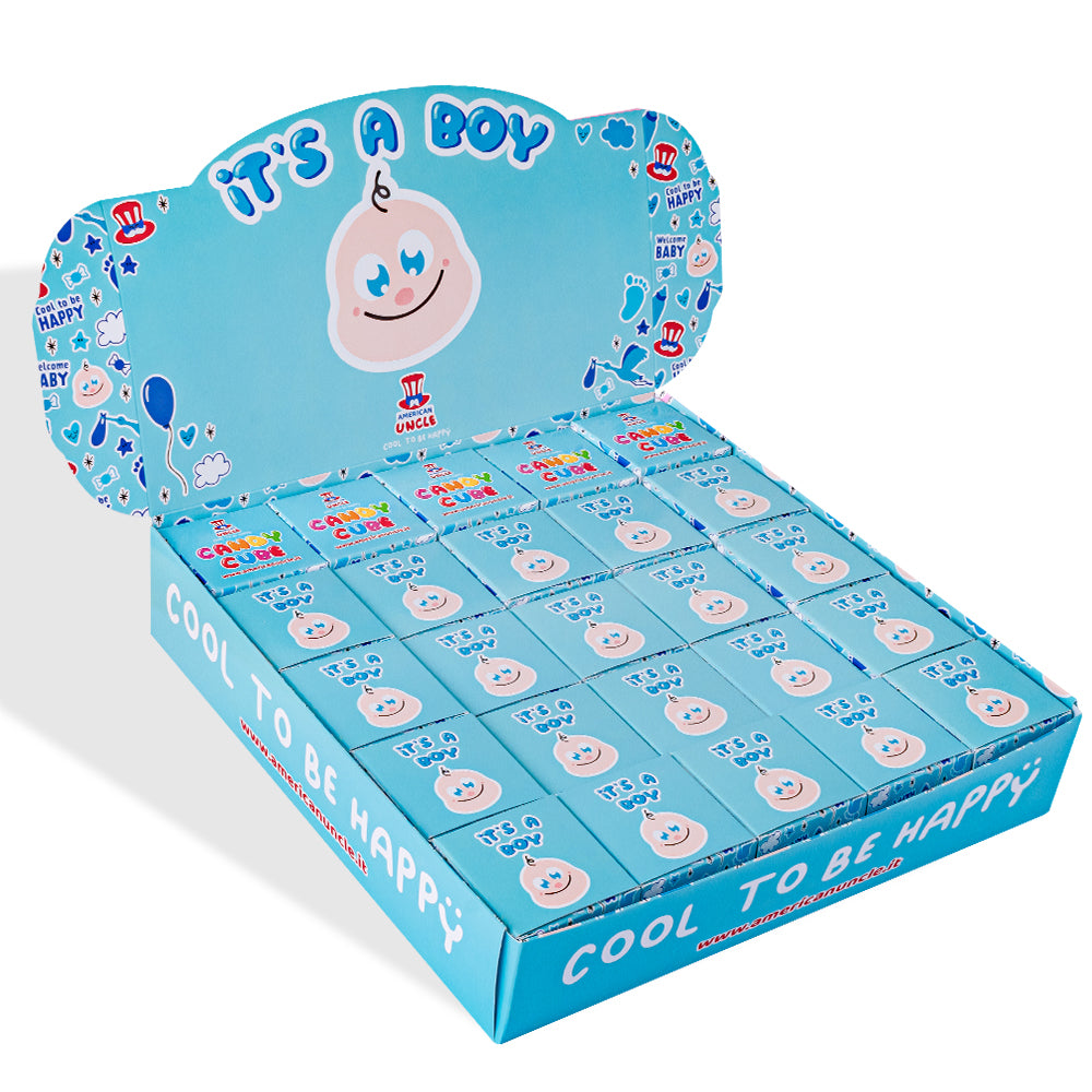 Candy Cube Kit "Party", doosjes van 50g gomballen ideaal als feestafsluiter gadgets (25, 50 of 75 stuks)