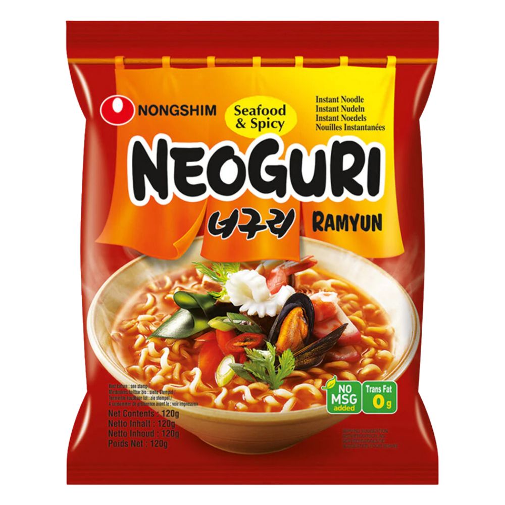 Neoguri Seafood & Spicy, noedels met pittige zeevruchtensmaak van 120g