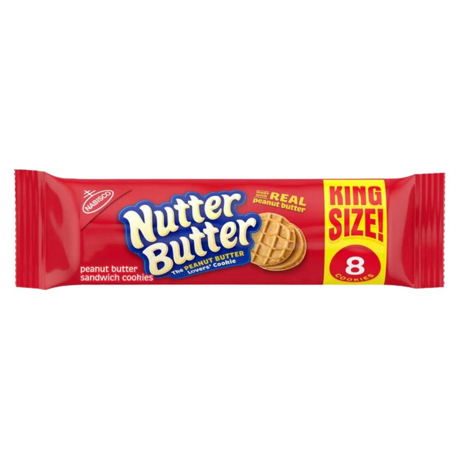 Confezione da 100g biscotti al gusto di burro d'arachidi Nutter Butter.