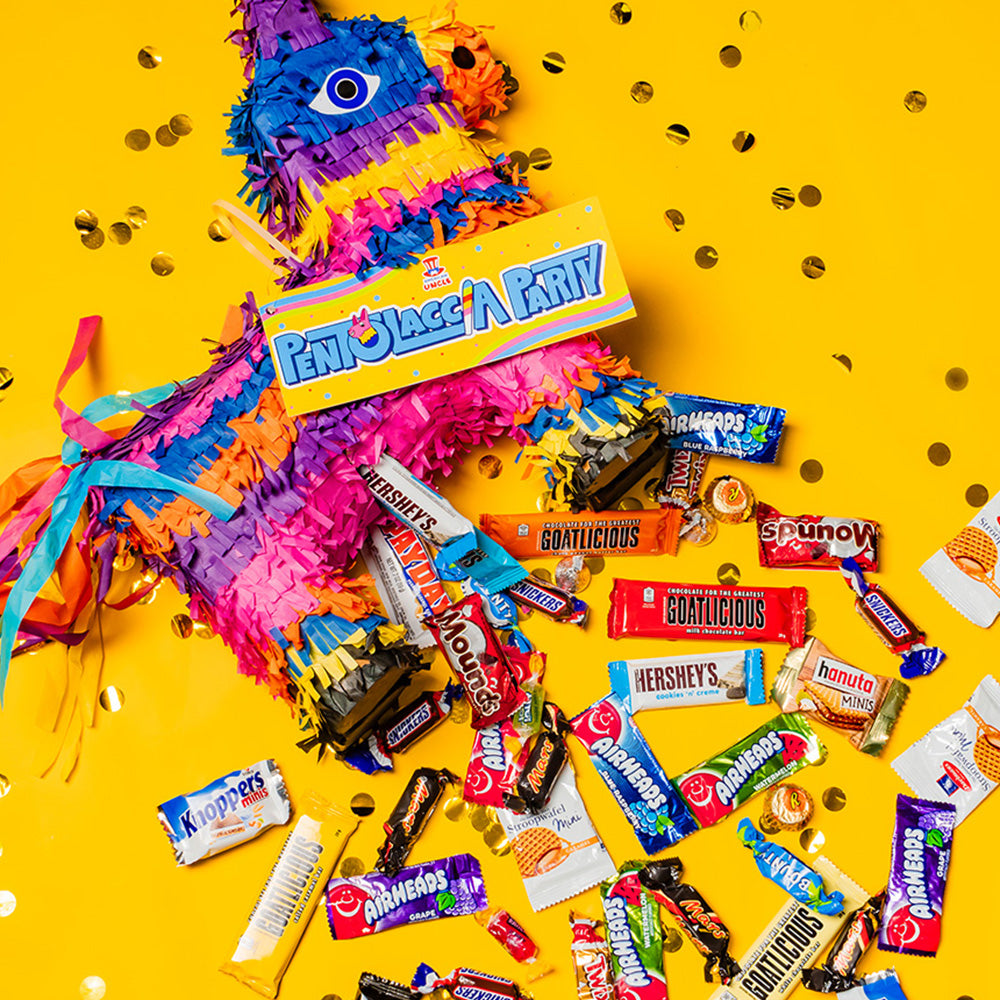 pentolaccia e prodotti: hershey's, goatlicious, hanuta, snickers, airheads
