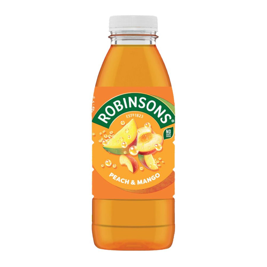 Confezione da 500ml, succo di frutta al gusto di pesca e mango Robinsons.