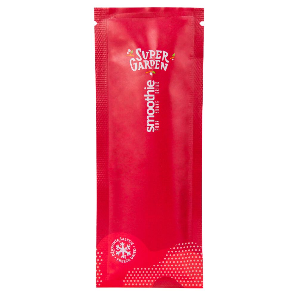 Confezione da 30g di preparato in polvere per bevande al gusto di frutti di bosco Super Garden Smoothie Crazy Berries