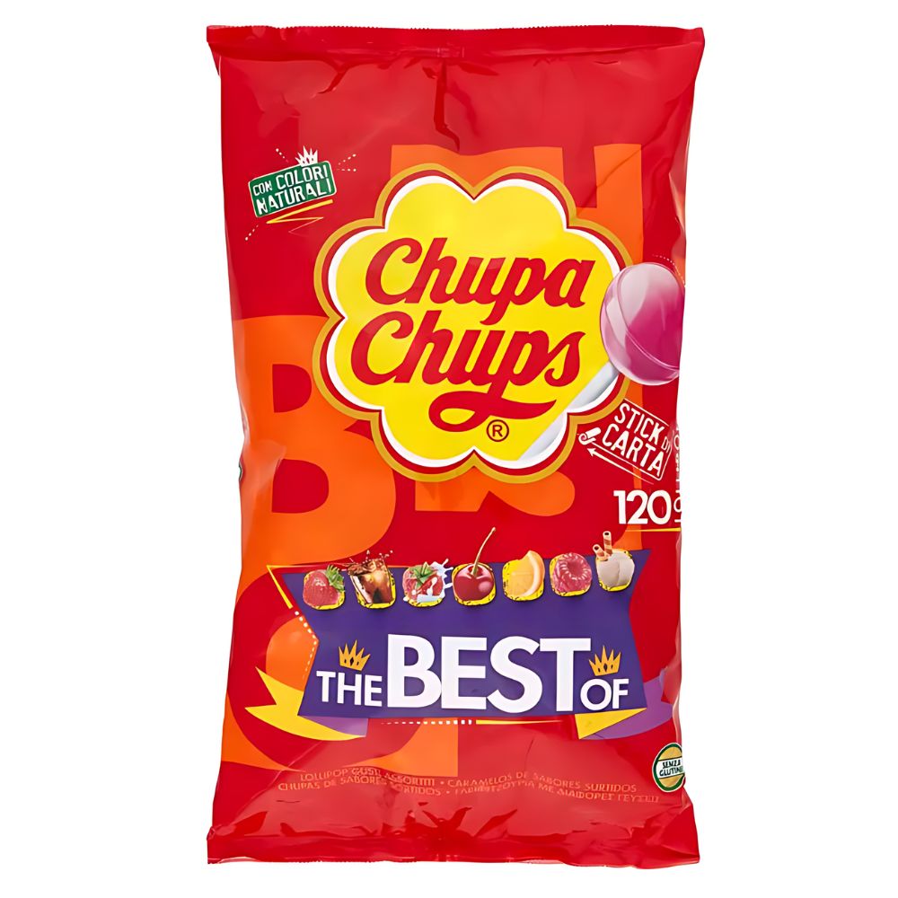 Chupa Chups The Best Of Assorted Flavor, lolly's met verschillende smaken van 12g (Verpakking van 120)