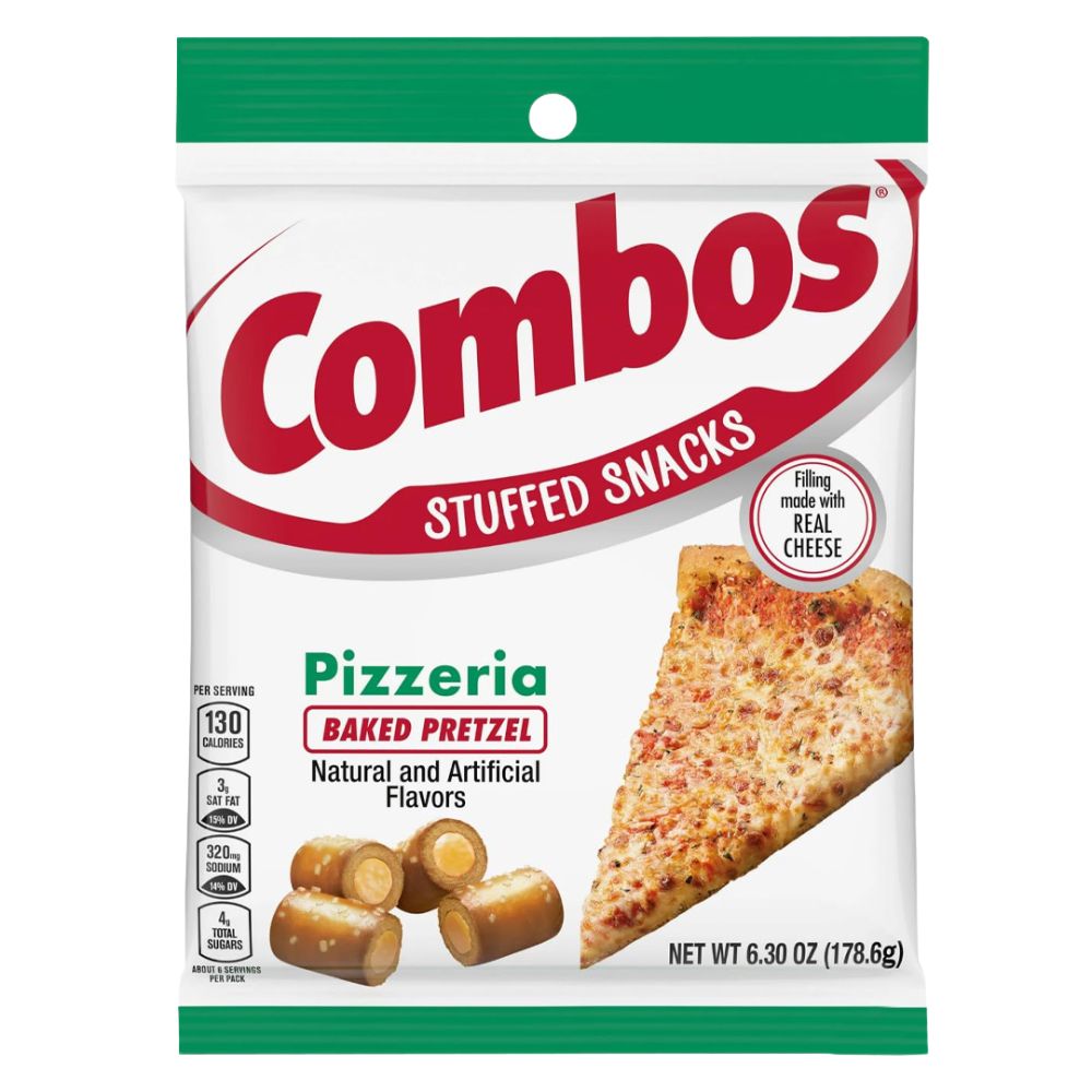 Confezione da 178g di pretzel al gusto di pizza Combos Pizzeria
