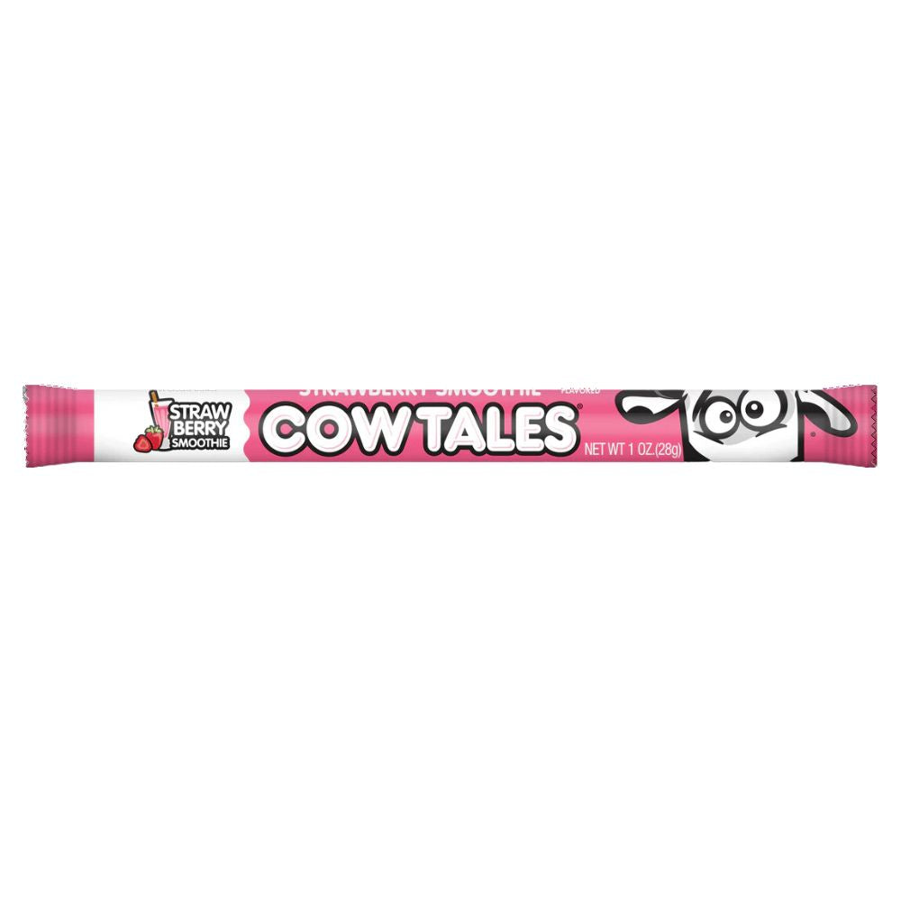 Confezione da 28g di caramelle al gusto di frullato alla fragola Cow Tales Strawberry Smoothie