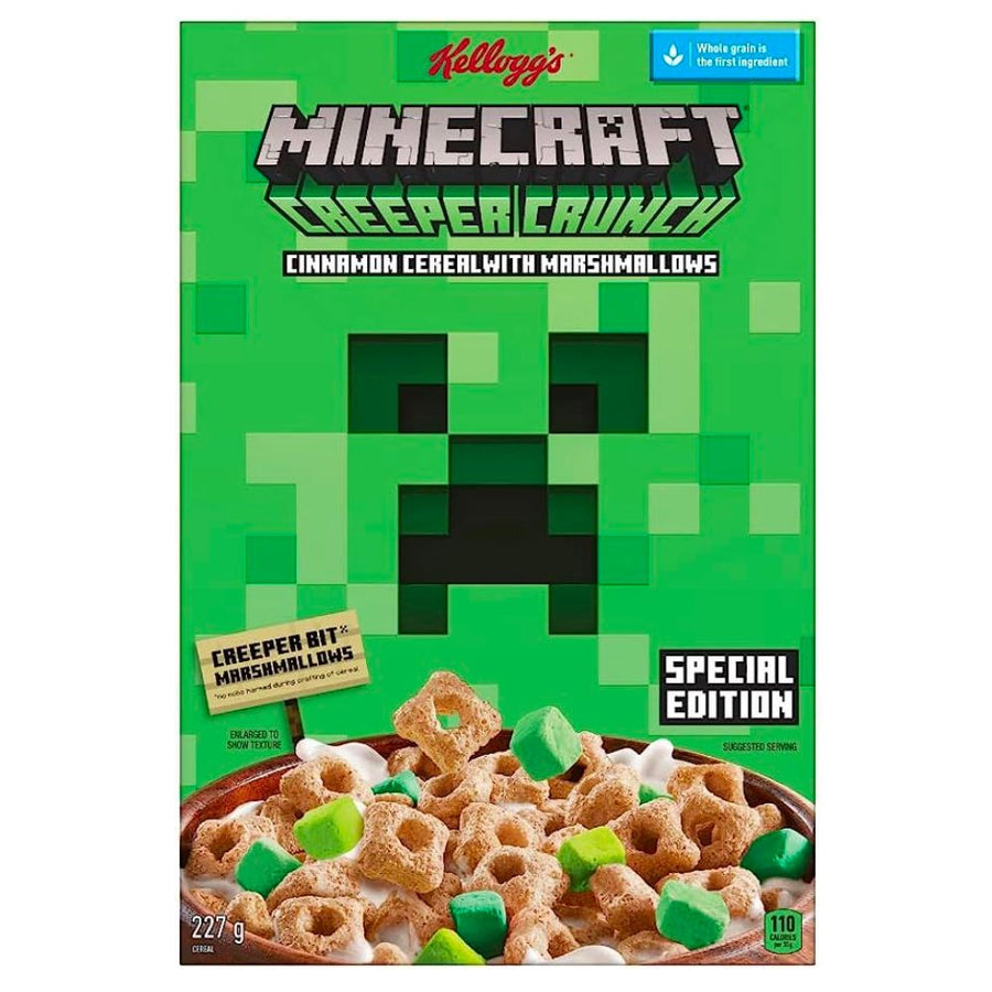 Confezione da 227g di cereali alla cannella Kellogg's Minecraft Creeper Crunch
