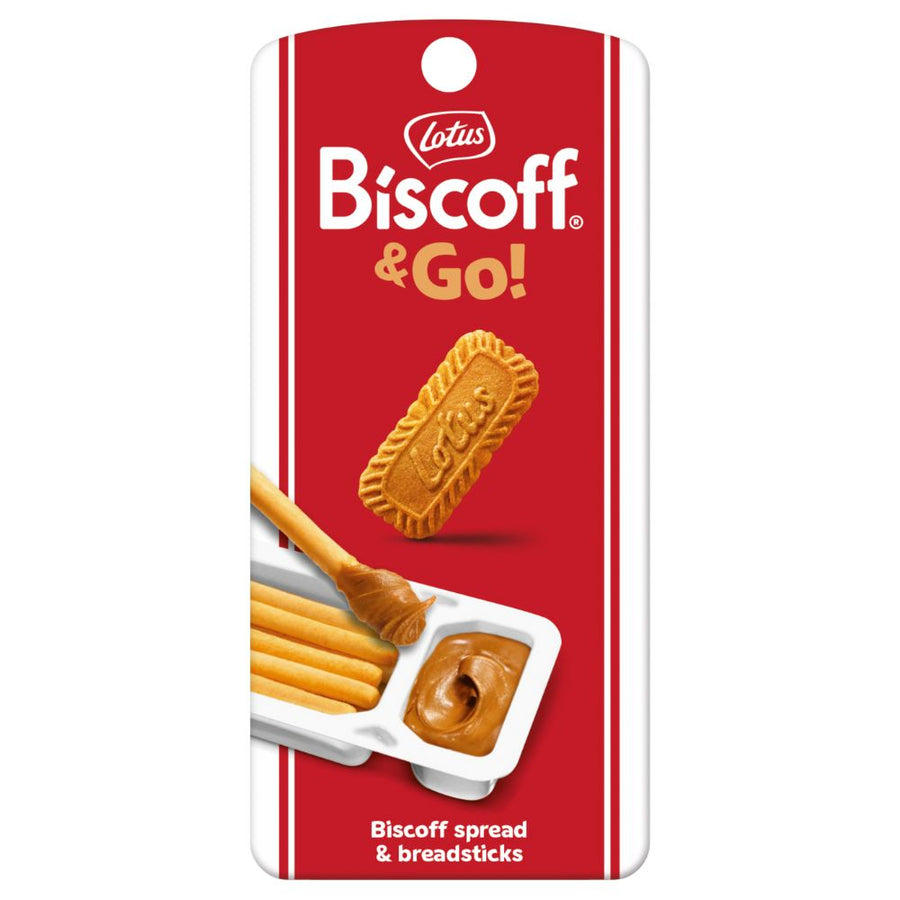 Confezione da 45g di grissini con crema Lotus Biscoff Go