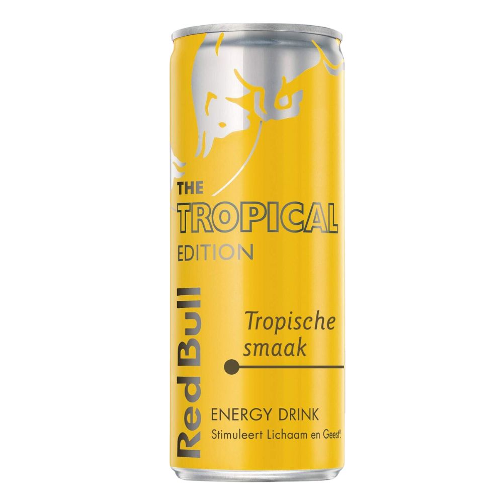 Confezione da 250ml di energy drink ai frutti tropicali Red Bull