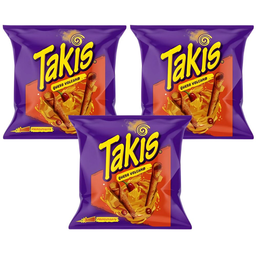 3 confezioni di patatine piccanti Takis Queso Volcano