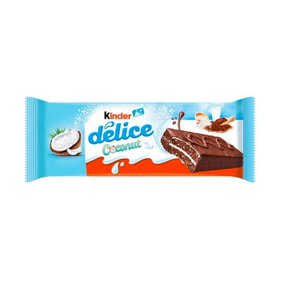 Kinder Delice Coconut, chocolaatje en kokosnootsnack van 37g