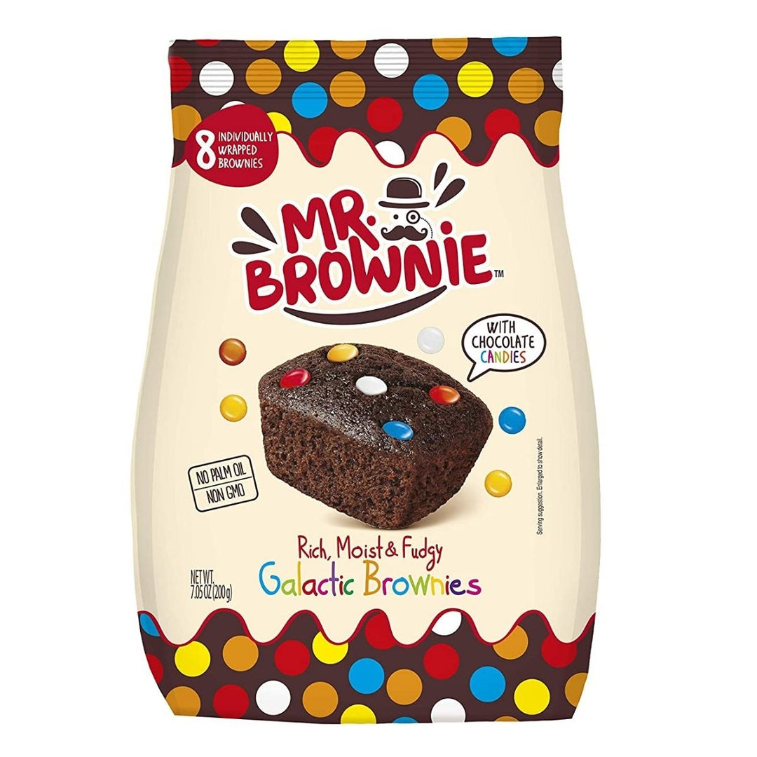 Mr.Brownie Galactic Brownies, verpakking van 8 brownies met chocoladesnoepjes van 200g