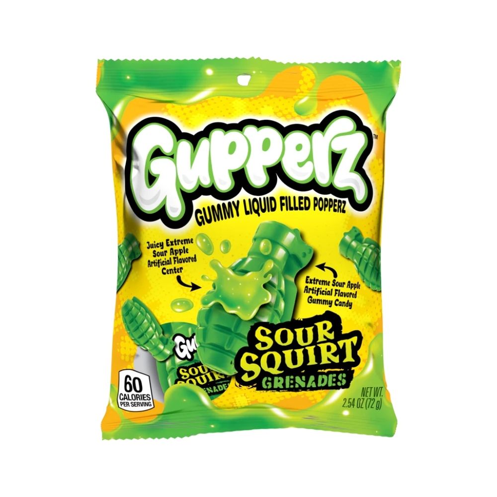 Gupperz Sour Squirt Grenade, vloeibare snoep van 72g 
