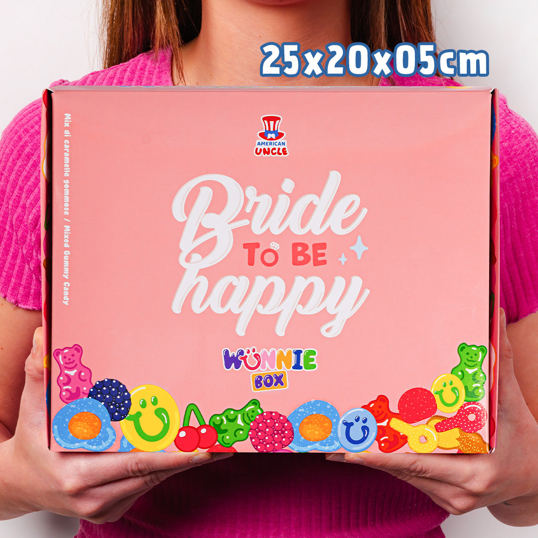 Wunnie box "Bride to be Happy", de Candy box om te maken met de gommetjes van de bruid - 1 kg 