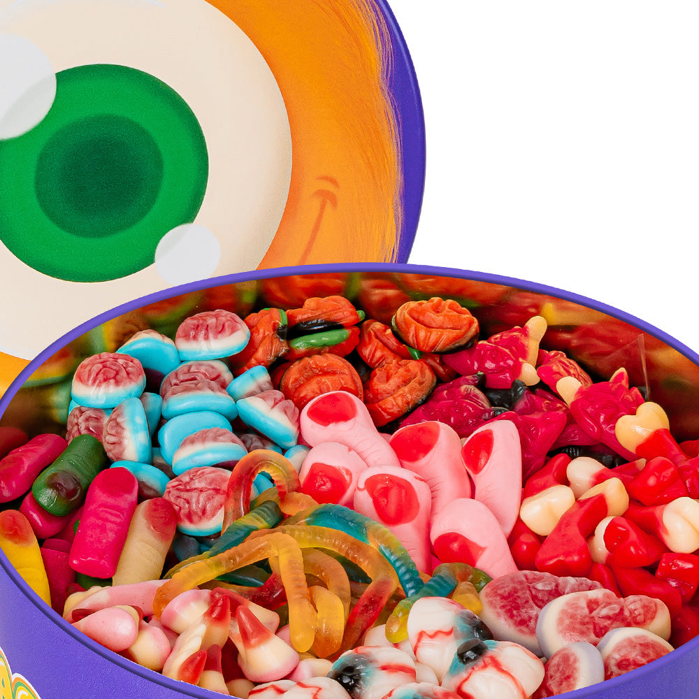 Wunnie Bucket "Happy Halloween", 3kg blik met gom snoepjes om te vullen met je favoriete smaken 