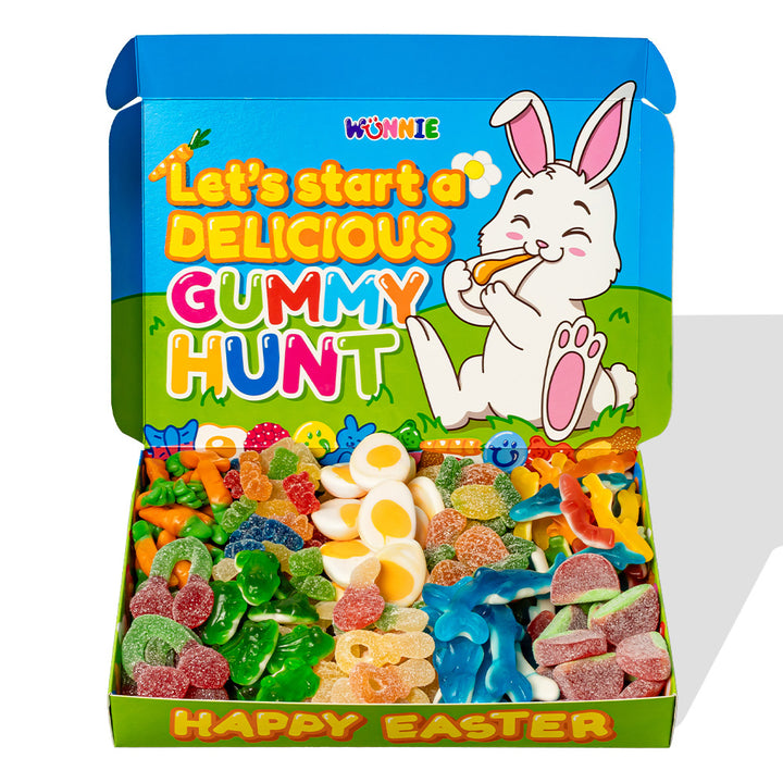 Wunnie box “Vrolijk Pasen”, de Candy box om samen te stellen met je favoriete gommetjes - 1 kg 