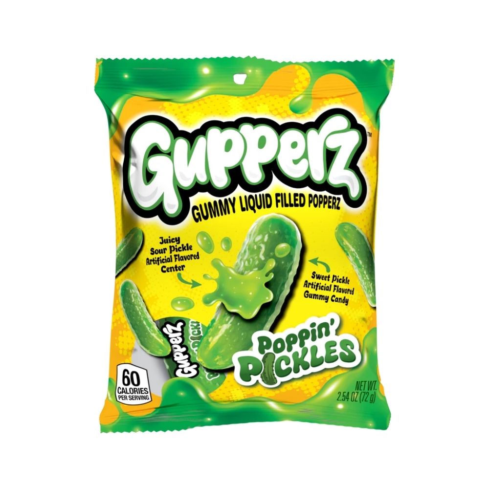 Gupperz Poppin' Pickles, vloeibare snoepjes van 72g 
