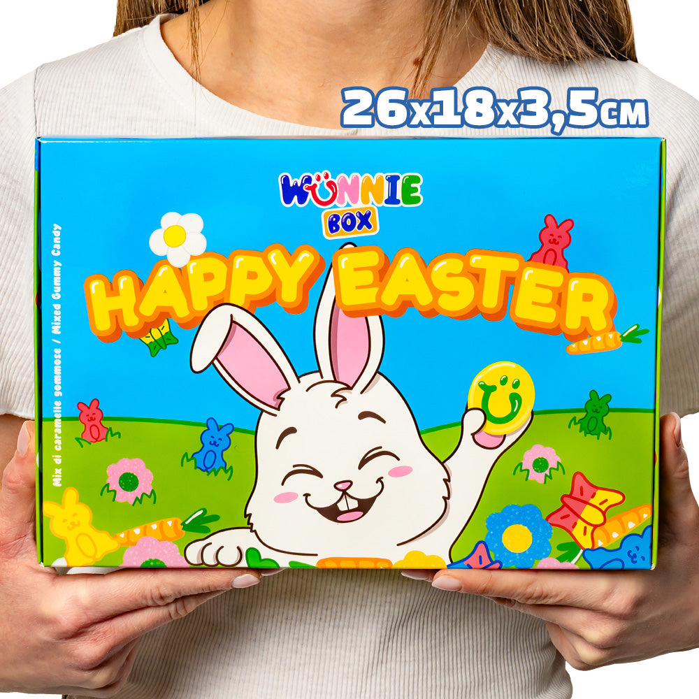 Wunnie box “Vrolijk Pasen”, de Candy box om samen te stellen met je favoriete gommetjes - 1 kg 