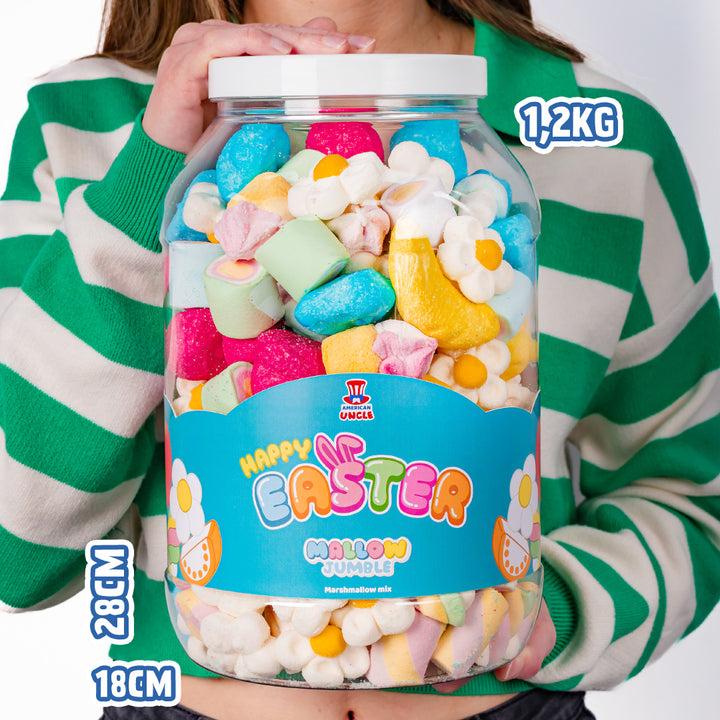 Mallow Jumble "Vrolijk Pasen", pot van marshmallow om samen te stellen met je favoriete smaken 