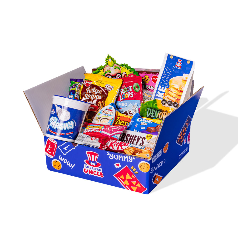 Snack box zoet uit ten minste 20 internationale producten 