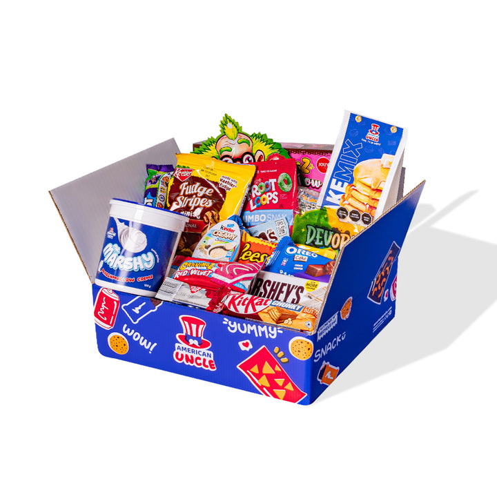 Snack box zoet uit ten minste 20 internationale producten 