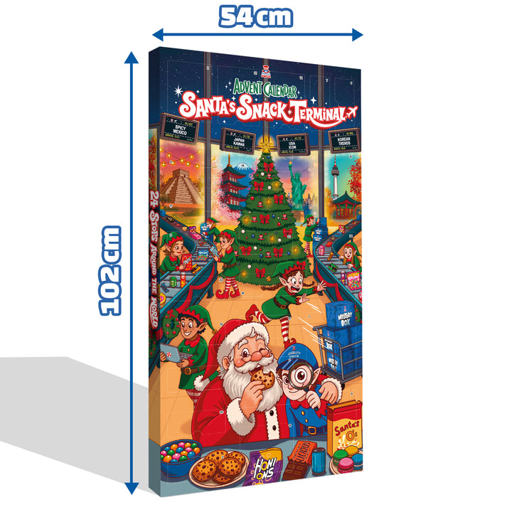 Santa's Snack Terminal, XXL-adventskalender met meer dan 24 snack zoete en hartige lekkernijen van over de hele wereld 