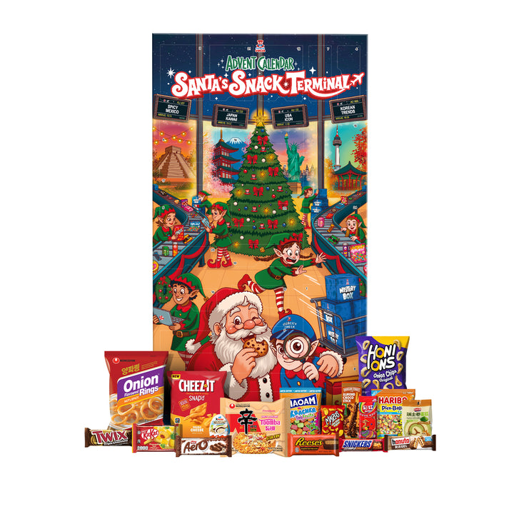 Santa's Snack Terminal, XXL-adventskalender met meer dan 24 snack zoete en hartige lekkernijen van over de hele wereld 