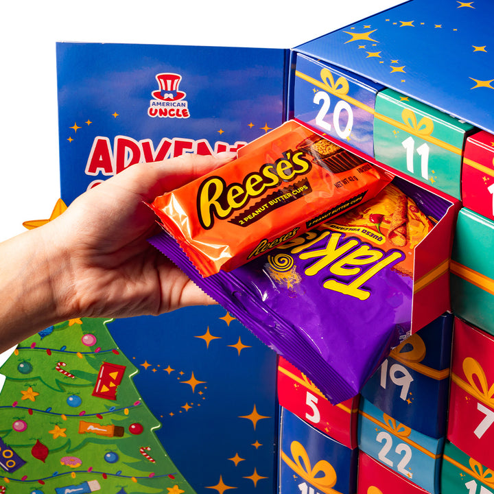 Speciale Adventskalender 2024, doos met +24 snack verrassende zoete en hartige lekkernijen 