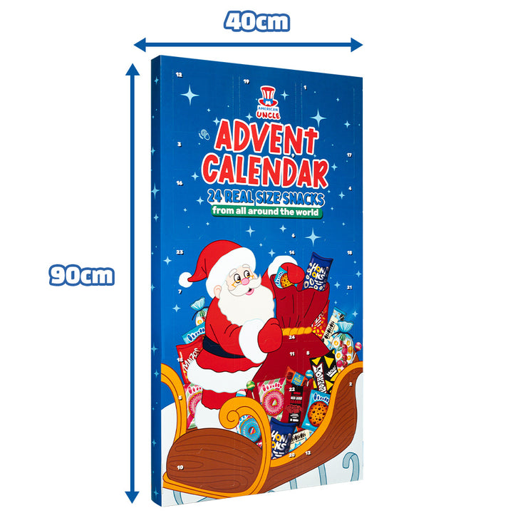 XXL Adventskalender, doos met 24 zoete en hartige verrassingssnacks op ware grootte 