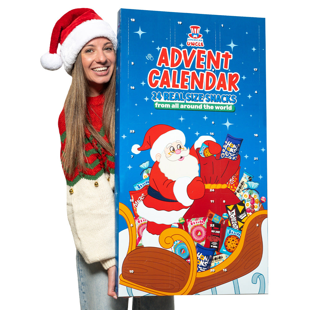 XXL Adventskalender, doos met 24 zoete en hartige verrassingssnacks op ware grootte 