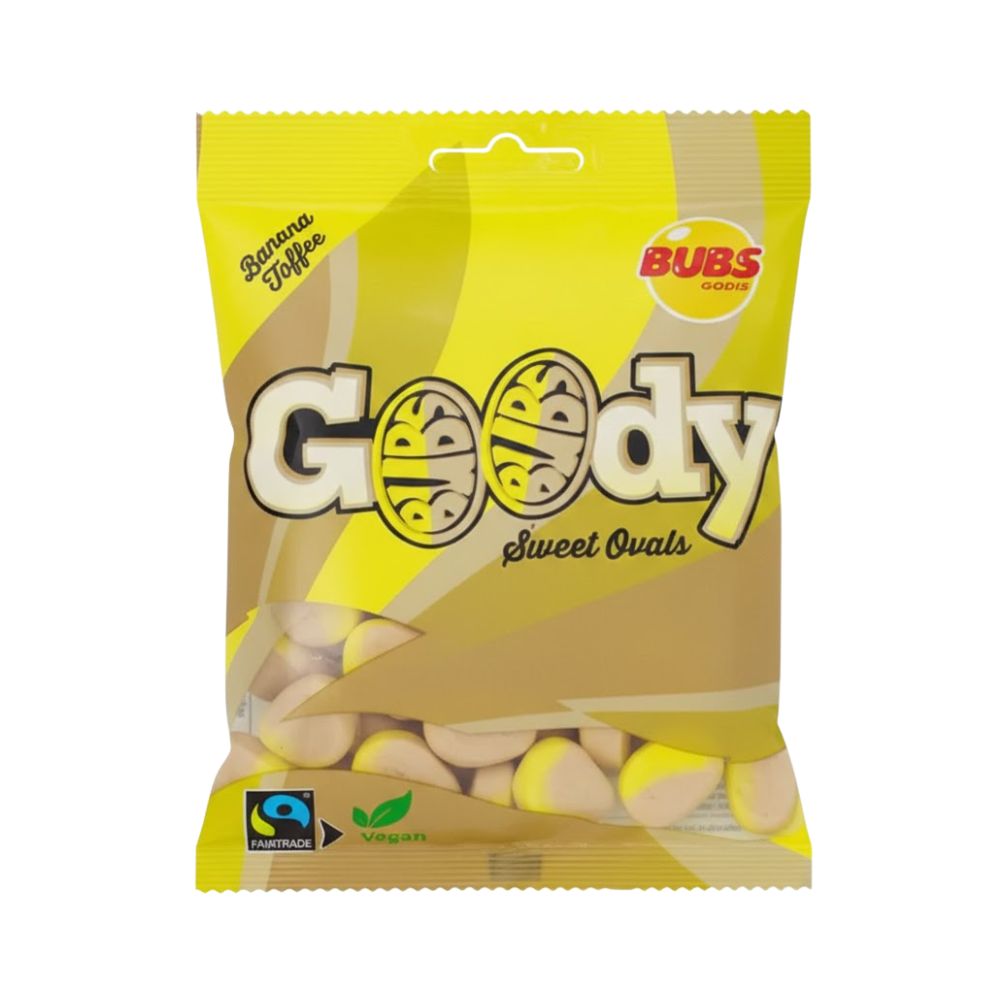 Bubs Goody Banana Toffe, caramelle al gusto di banana da 90g