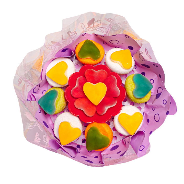 Wunnie Gummy Bouquet, boeket van gummy snoepjes en marshmallow gemengd 162g 