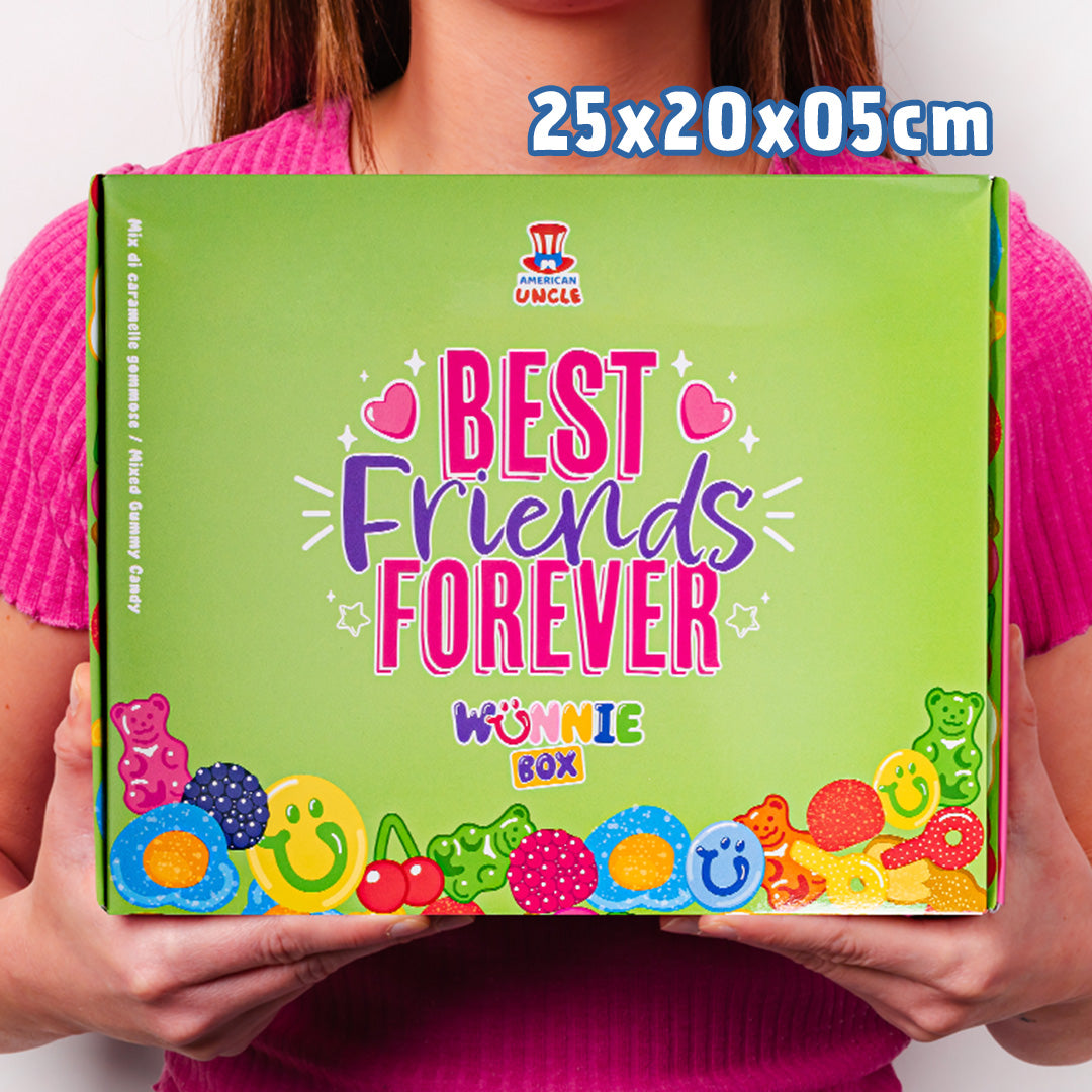 Wunnie box "Best Friends Forever", de Candy box om te maken met de favoriete gummy snoepjes van je beste vriendin - 1 kg 