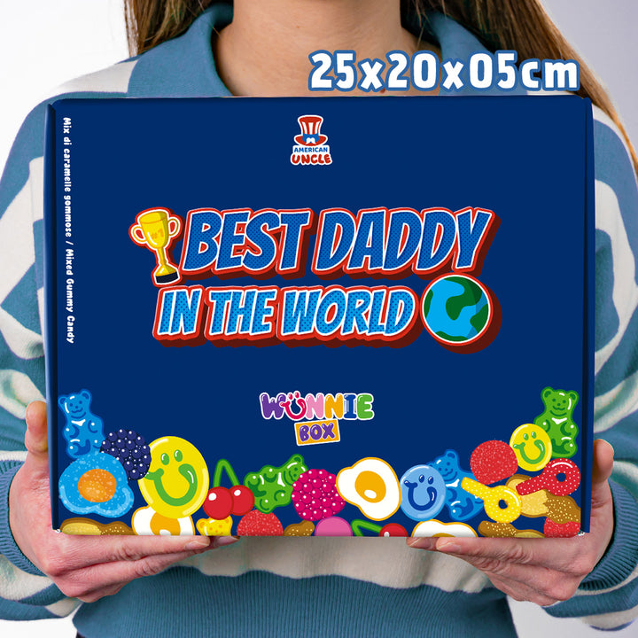 Wunnie box “Beste Papa”, de Candy box om samen te stellen met de favoriete gomballen van papa - 1 kg 