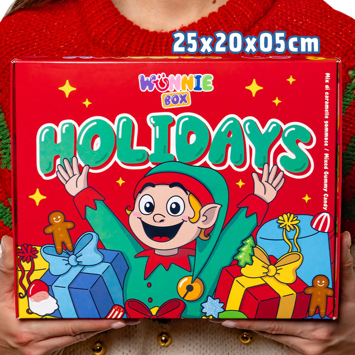 Wunnie box “Fijne Feestdagen”, doos met gomballen die je kunt samenstellen met je favoriete smaken 