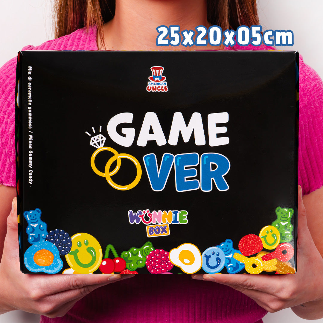 Wunnie box "Game over", de Candy box om te maken met de favoriete gummy snoepjes van de bruidegom - 1 kg 
