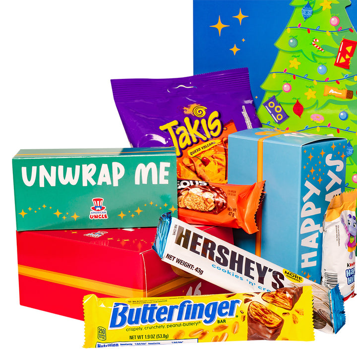 Speciale Adventskalender 2024, doos met +24 snack verrassende zoete en hartige lekkernijen 