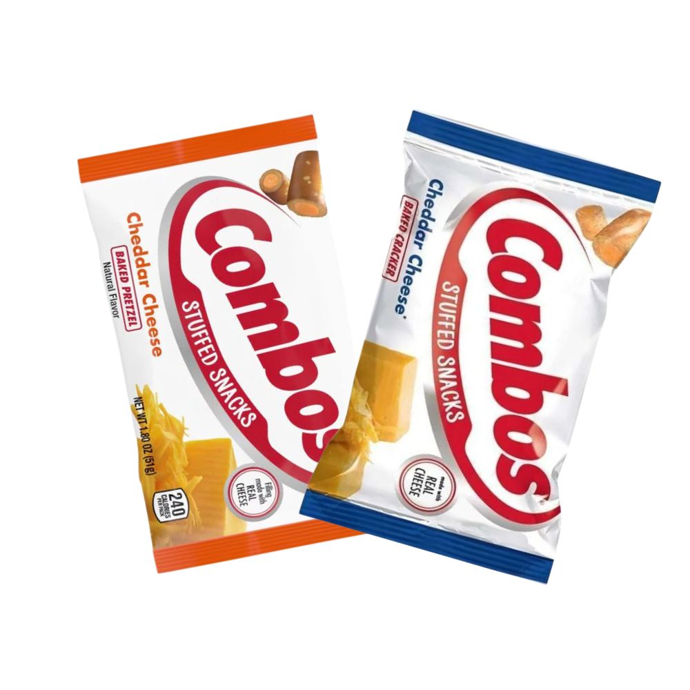 Combos Cheddar Cheese Pretzel + Combos Cheddar Cheese Cracker 