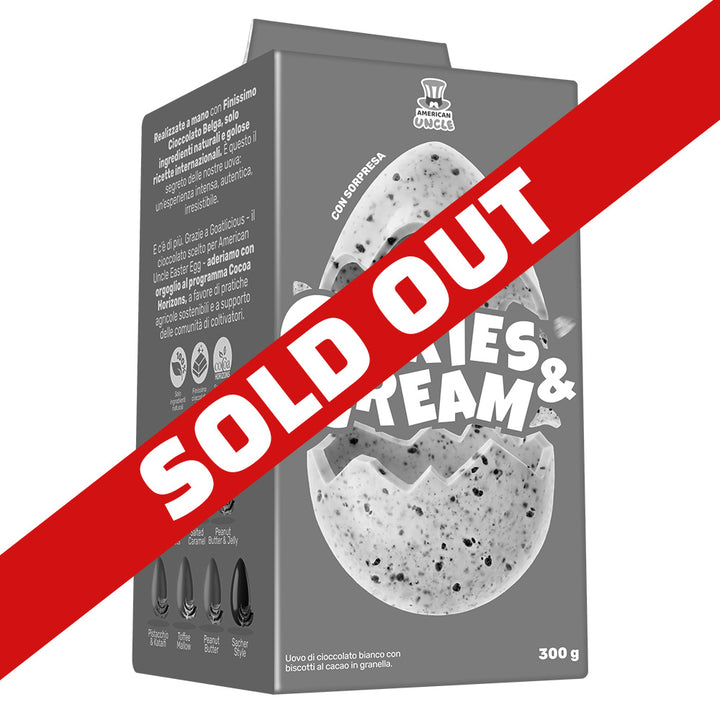 AU Cookies & Cream Paasei, witte chocolade paasei met cacao koekjeskruimels van 300 g 