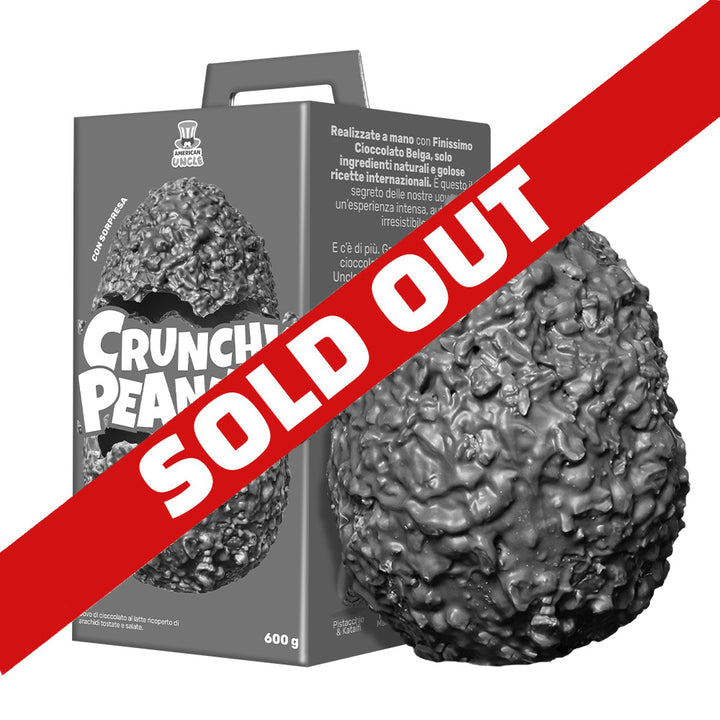 AU Crunchy Peanuts Paasei, melkchocolade paasei bedekt met gezouten geroosterde pinda's van 600g 