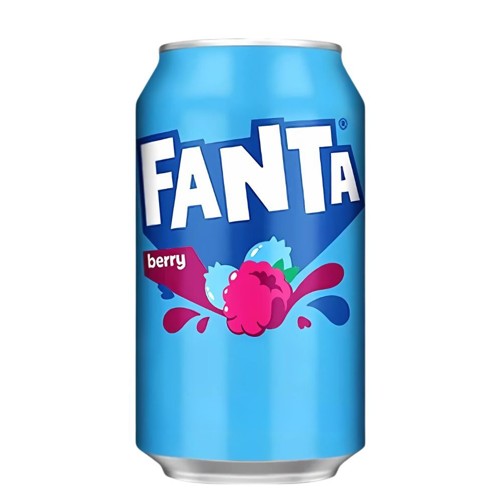 Fanta Berry, blauwe bosbessendrank van 355ml 