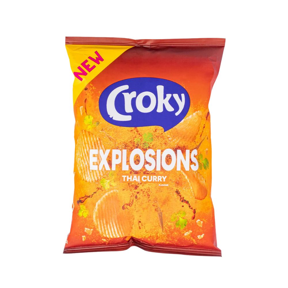 Croky Thai Curry Explosions, currychips van 40g 
